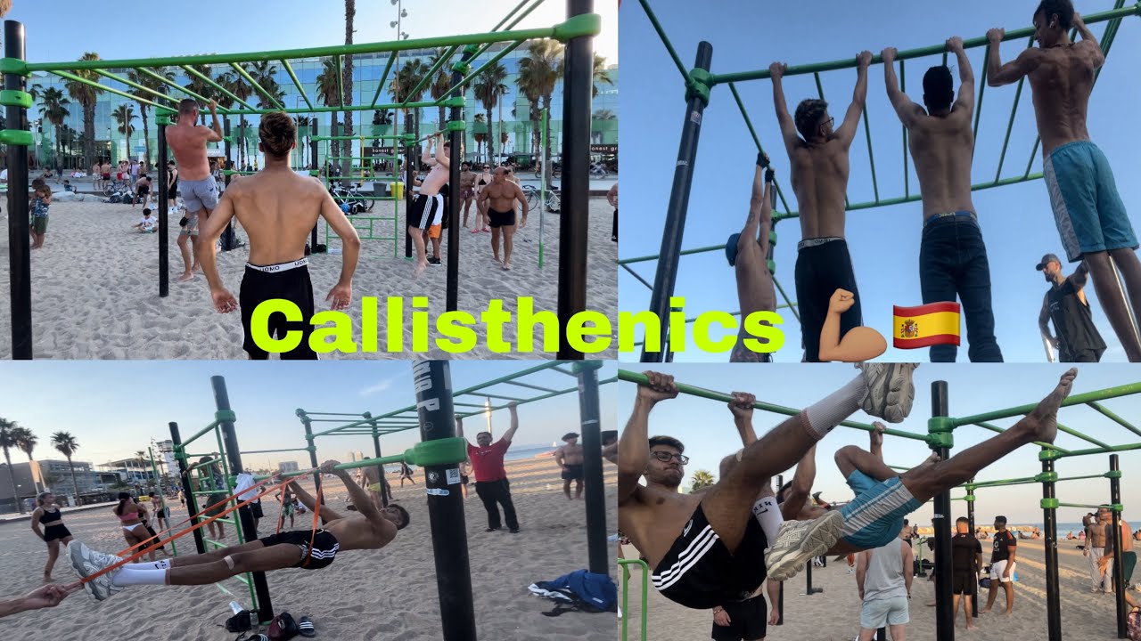 😍🇪🇸Somorrostro beach & i trying leean callisthenics best