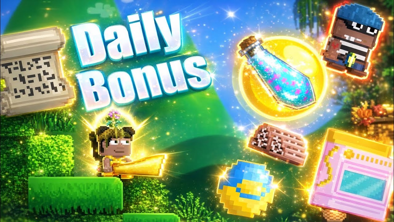ALL DAILY BONUS JUST ONE WORLD!! -growtopia-with Nature world design
