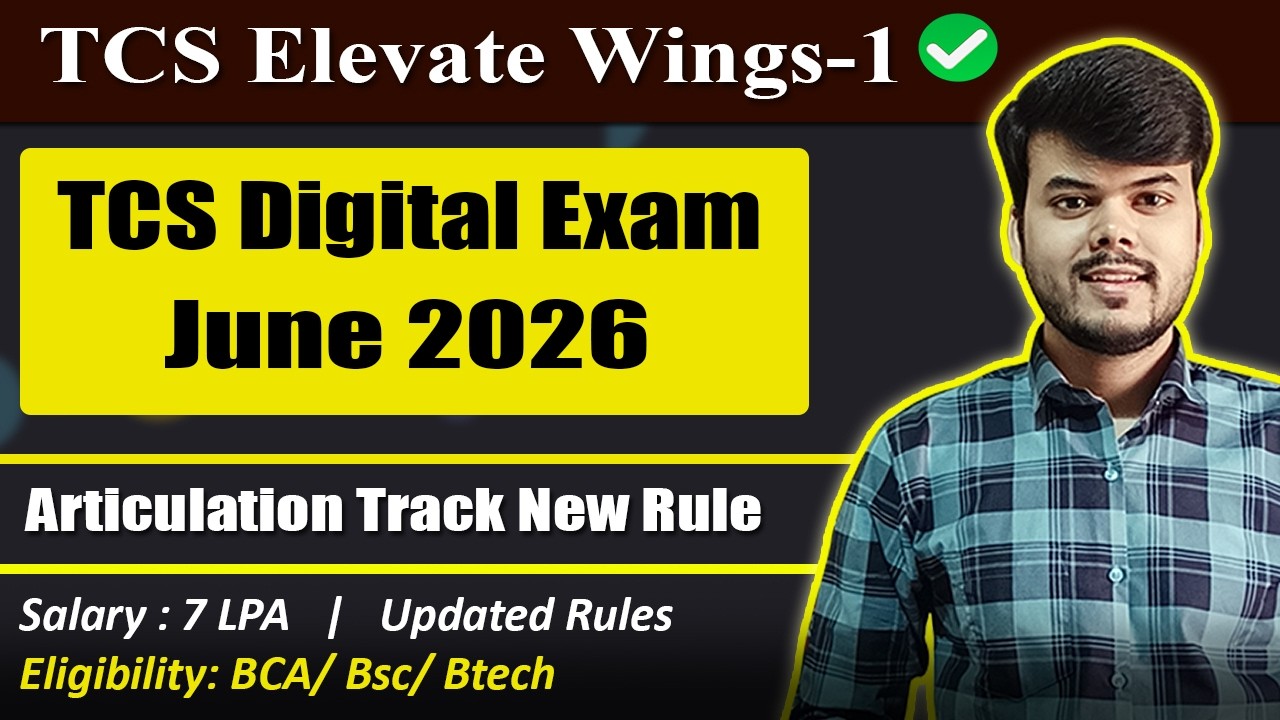 Elevate Wings-1 Exam for Digital 2026 Updated Rule |TCS Digital Exam New Rules June-2026|