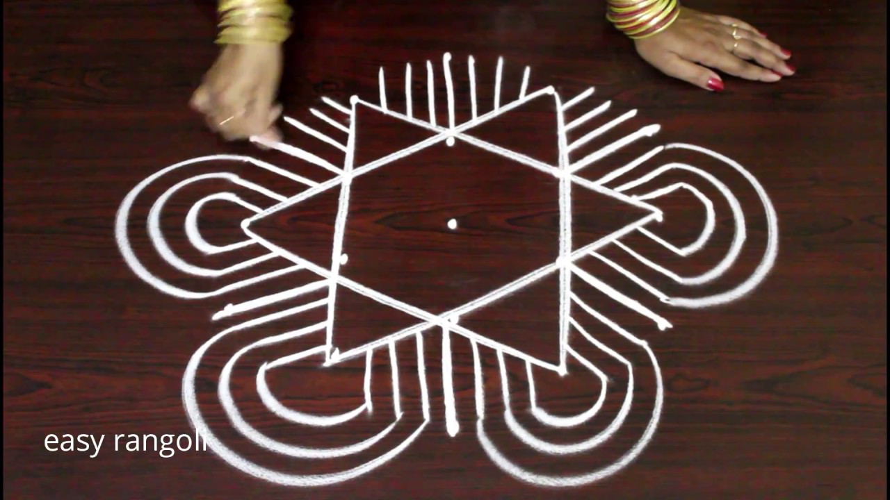 new padi kolam designs with 5 dots - geetala muggulu - margazhi kolam   easy & simple rangoli