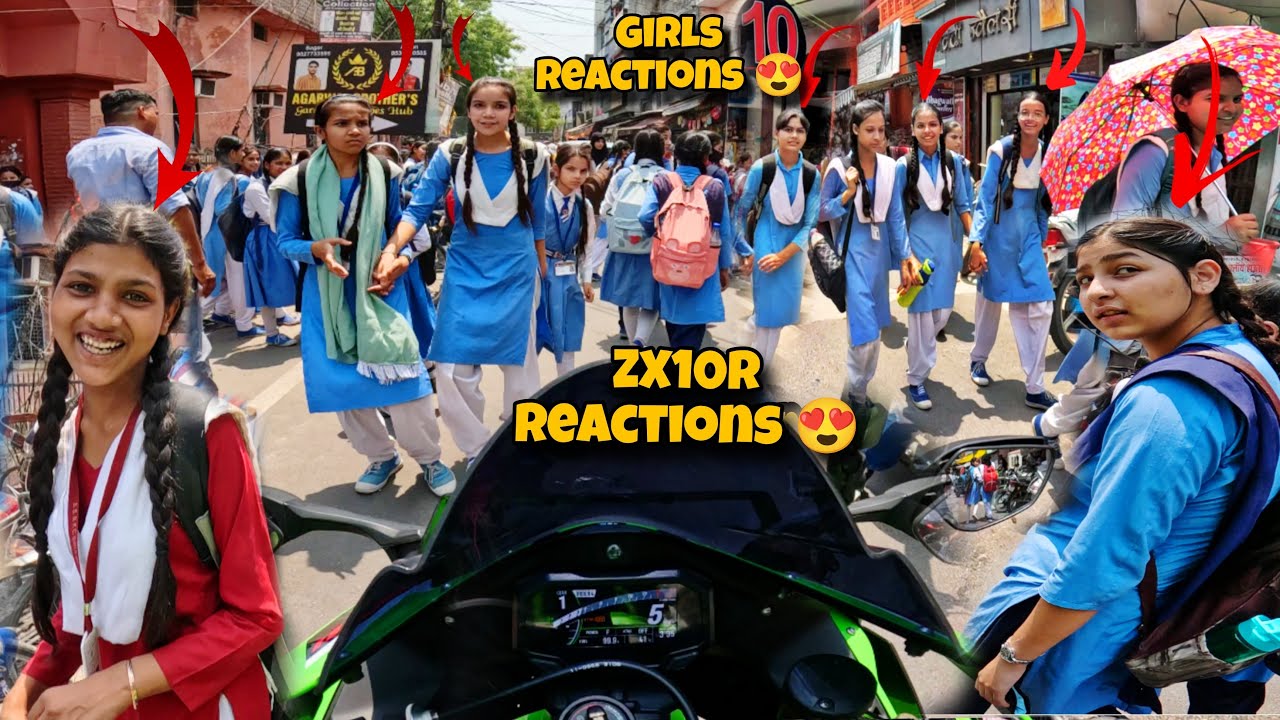 Zx10r Shocking Girls Reaction 😍 || Cute College Girls Shocking Reactions || Best Zx10r Reactions ||