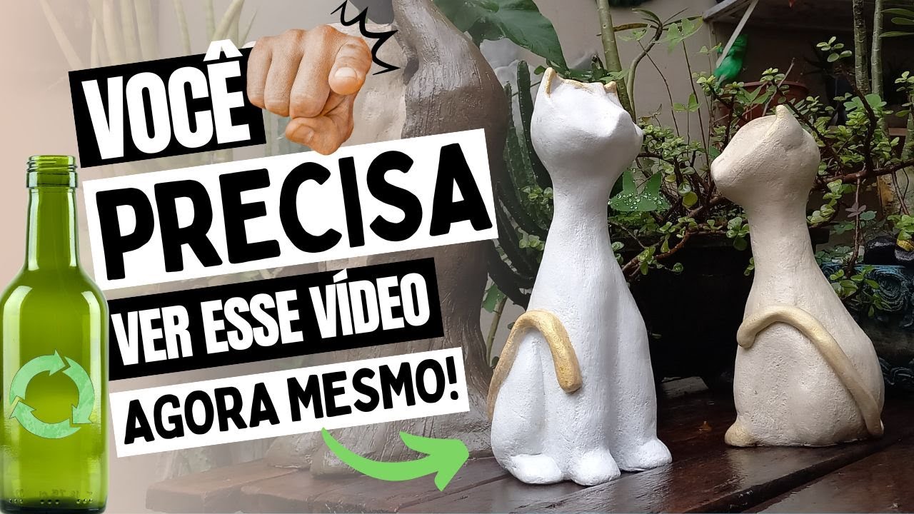COMO FAZER GATINHOS COM GARRAFAS DE VIDRO - PEÇAS DECORATIVAS DELICADAS