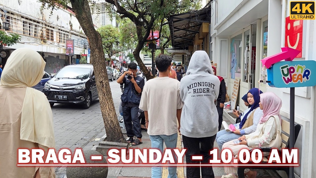 Braga in the morning❗Jalan Pagi di Braga Street - Bandung City - Capital of West Java