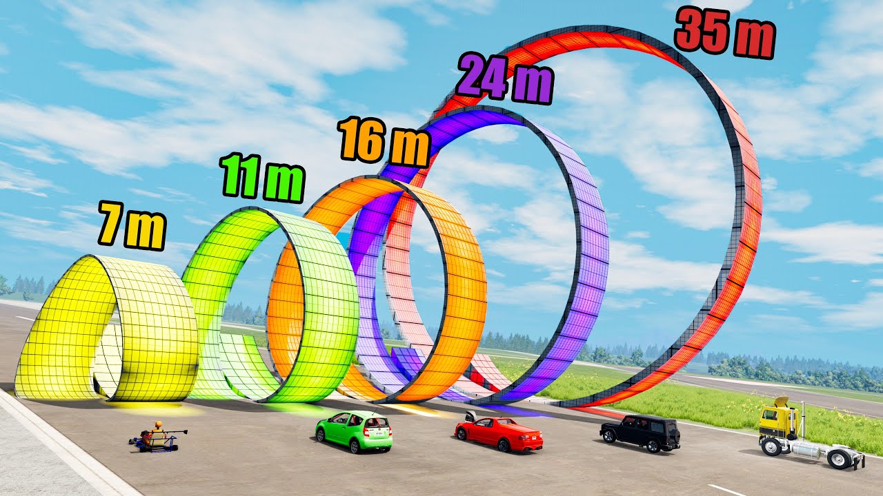 Which Ramp Loop Gives Longest Jump? - Beamng drive