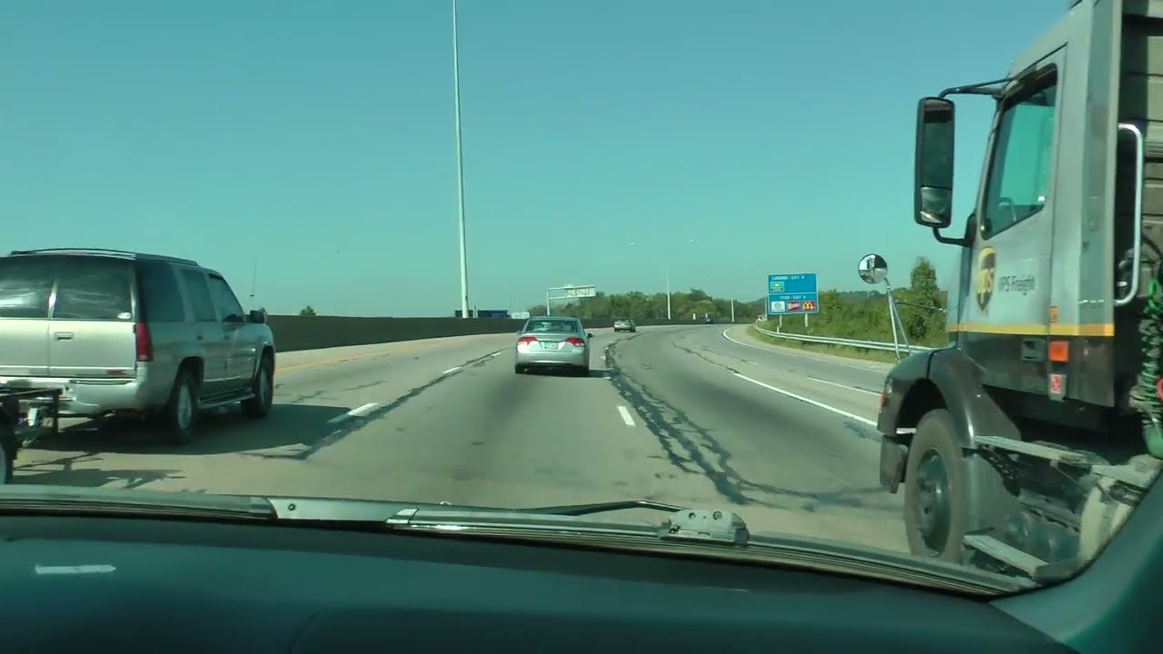 driver view I-75 south, I-275 east and I-71 south from W. Chester through Cincy, OH 8/20/12 (1 of 2)