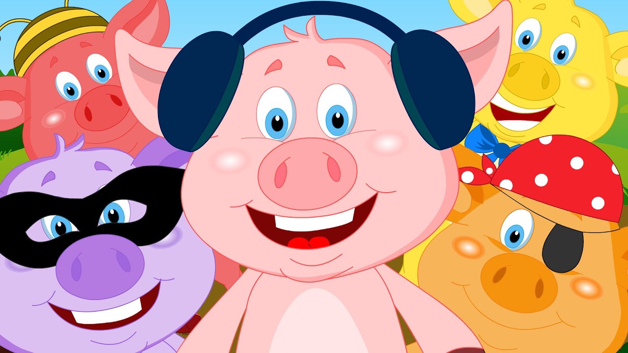 Five Little Piggies | Nursery Rhyme Cartoons For Children Kids Tv Nursery Rhymes