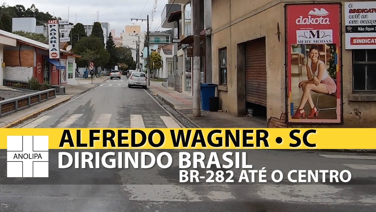 ALFREDO WAGNER • Dirigindo Brasil【4K】Ruas do centro da cidade [Driving Brazil] city car driving