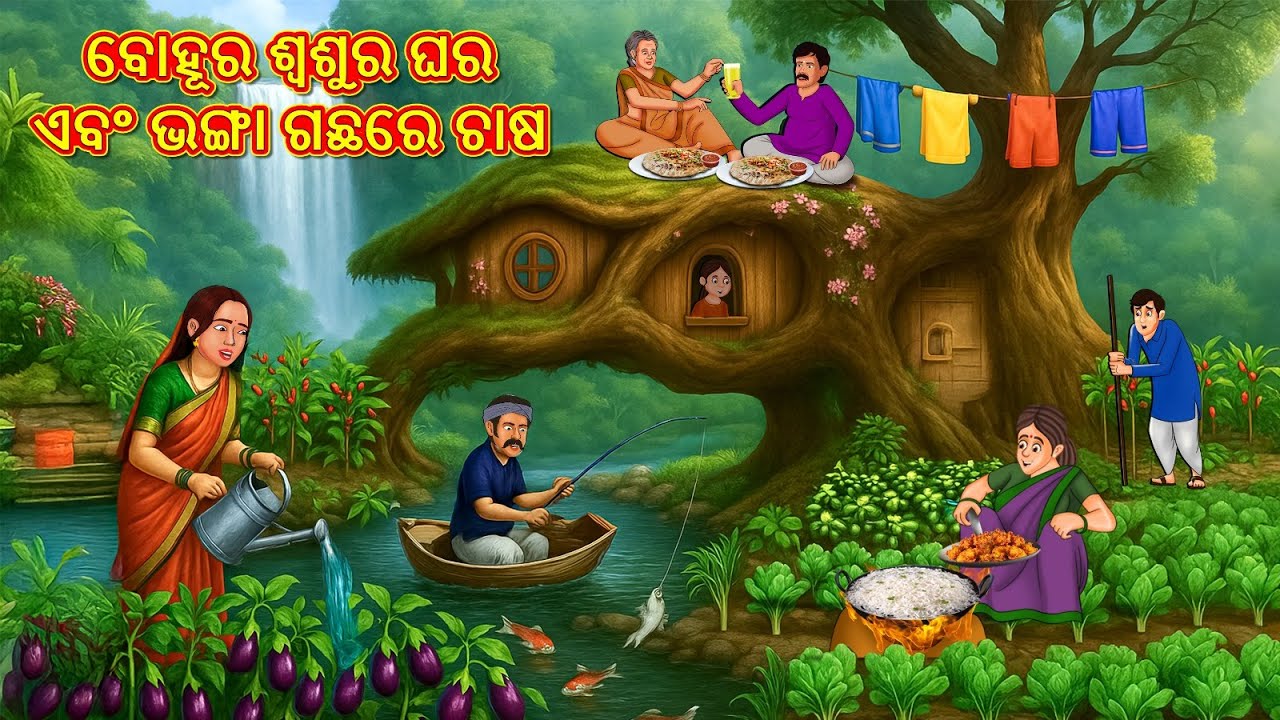 ବୋହୂର ଶ୍ୱଶୁର ଘର ଏବଂ ଭଙ୍ଗା ଗଛରେ ଚାଷ | Odia Stories | Odia New Stories | Odia Gapa | New Cartoon Story