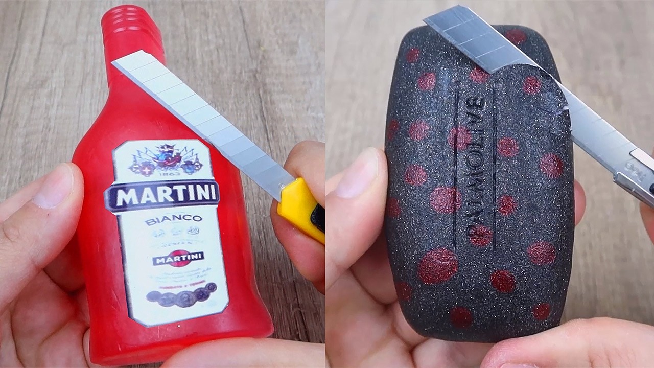 Relaxing Soap Cutting ASMR. Satisfying Soap and lipstick cutting. Corte de jabón - 1228