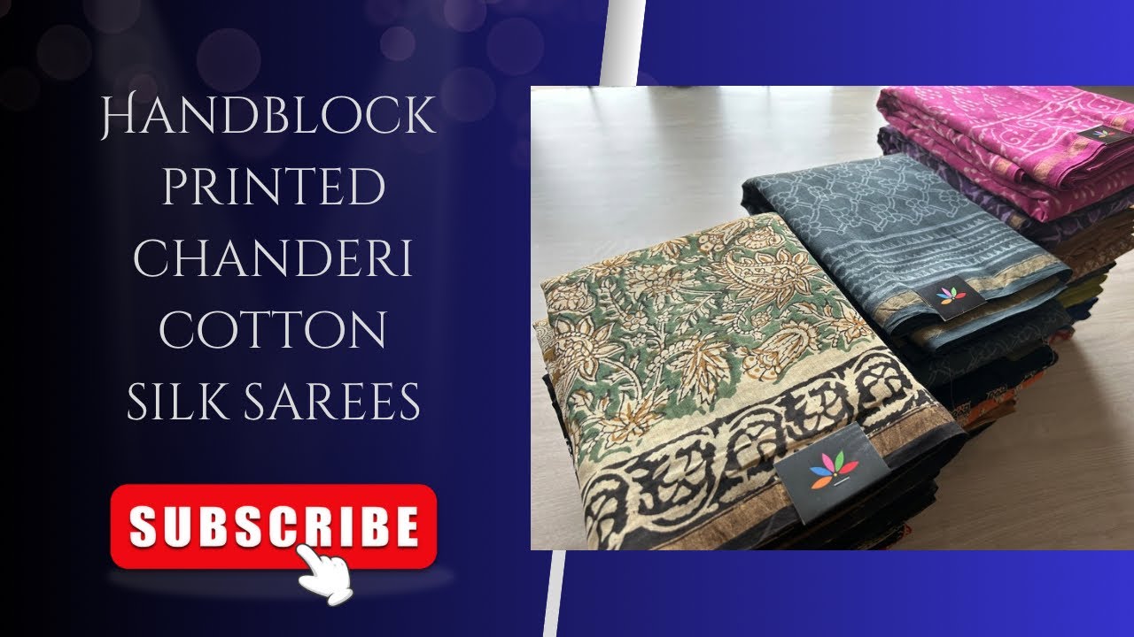 Handblock Printed Chanderi Cotton Silk Sarees | Shop on www.fabk.in #fabksarees #chanderisarees