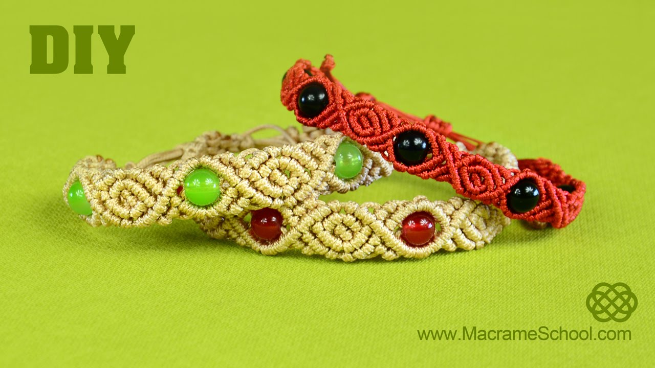 Roses & Beads - Macrame Bracelet Tutorial [DIY]
