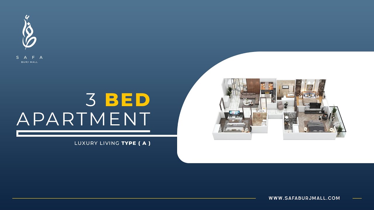 3 Bed Luxury living Apartment Type (A) Interior Modern Design | Safa Burj Mall Building B-17