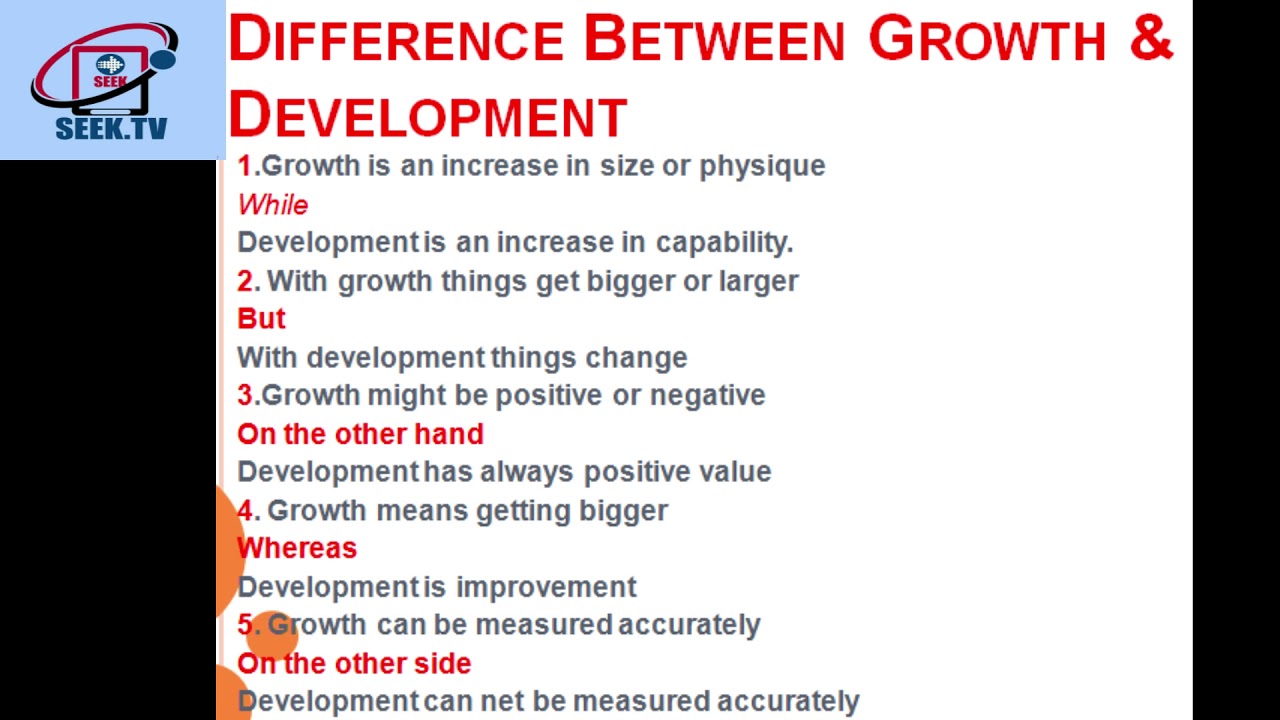 difference between Growth and Development