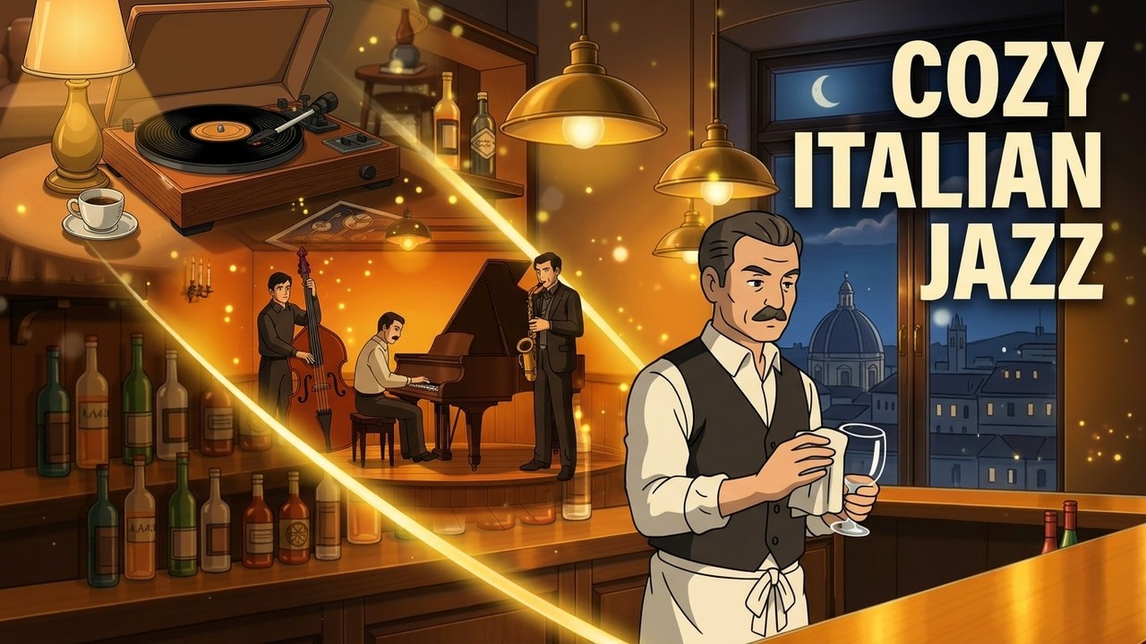 🎷 Italian Jazz Café ☕ Relaxing Vintage Jazz from Italy | Cozy Coffee Bar Music, Smooth Sax & Piano