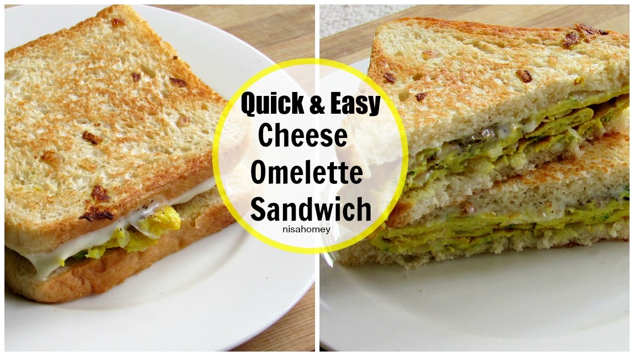 Bread Omelet Sandwich Recipe | How to make Cheese Omelette Sandwich Recipe - Breakfast Egg Recipes