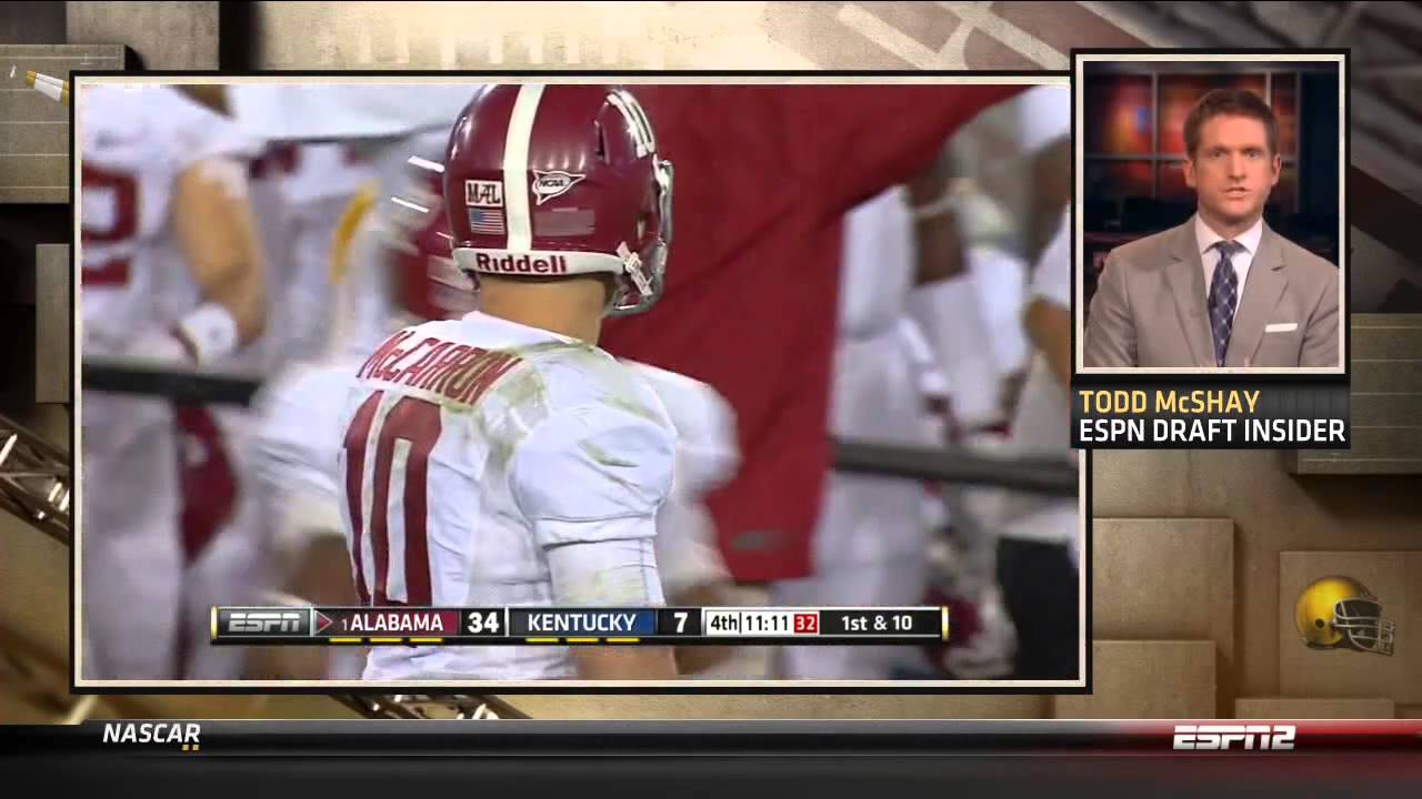Todd McShay owned by AJ McCarron on Live TV