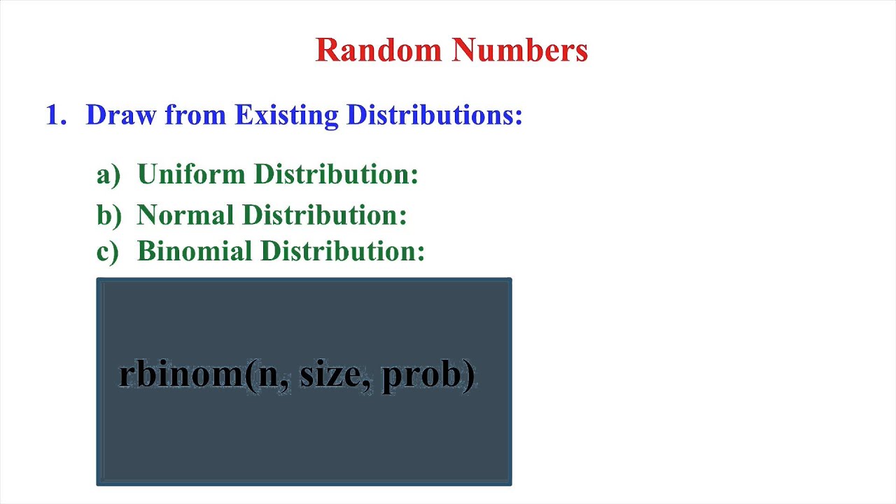 Generating Random Numbers in R