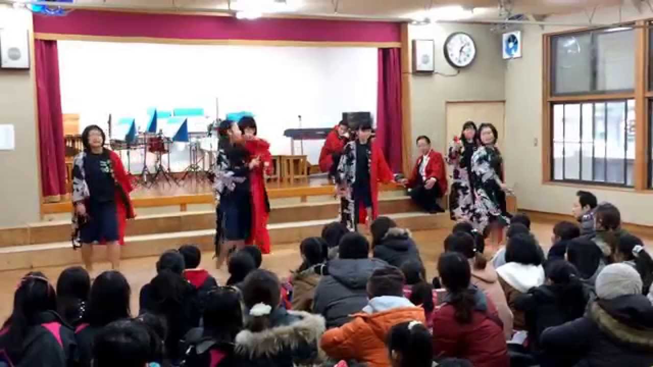 H27.3.1(日)武里中学校 陸上部女子よさこいソーラン in 初午大祭（備後須賀稲荷神社）