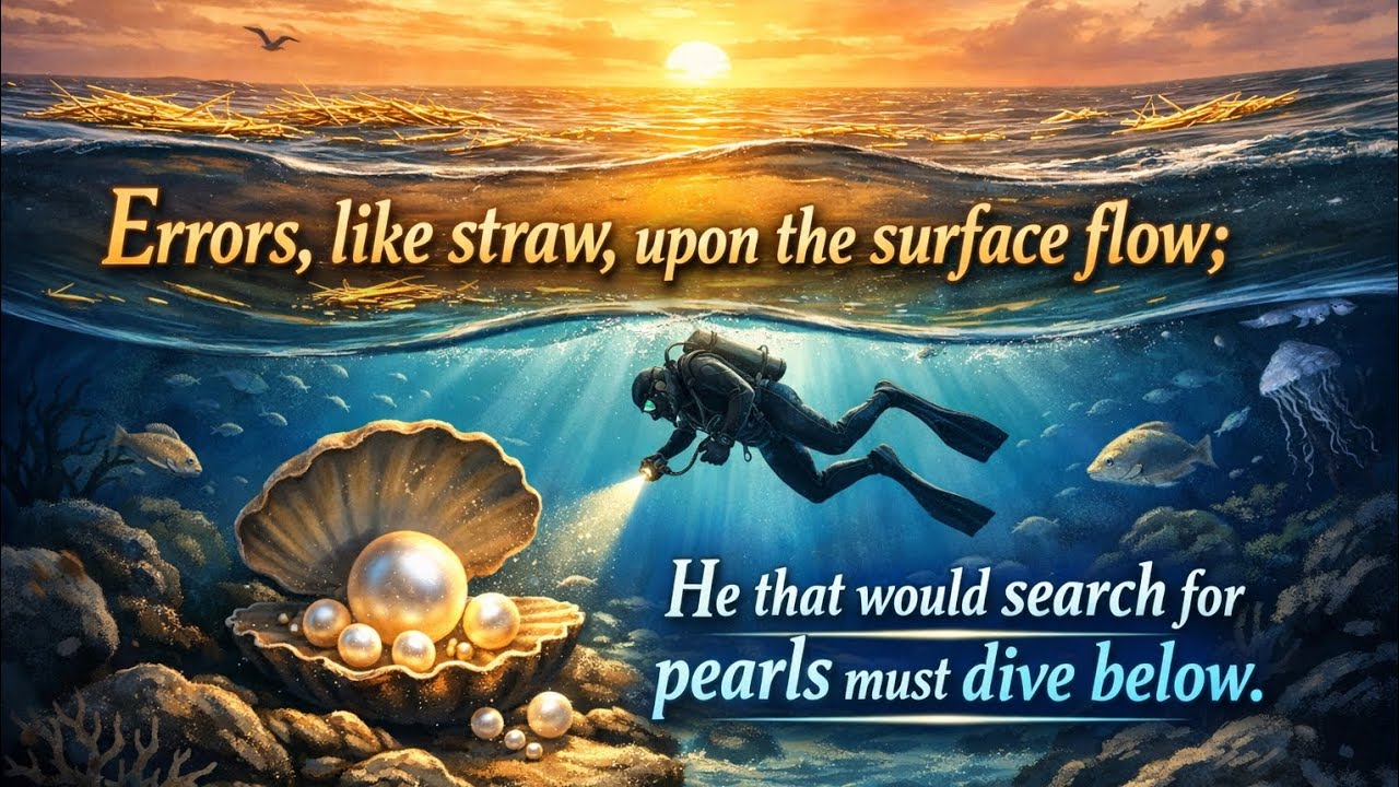 Errors, Like Straw, Upon The Surface Flow; He That Would Search For Pearls Must Dive Below.
