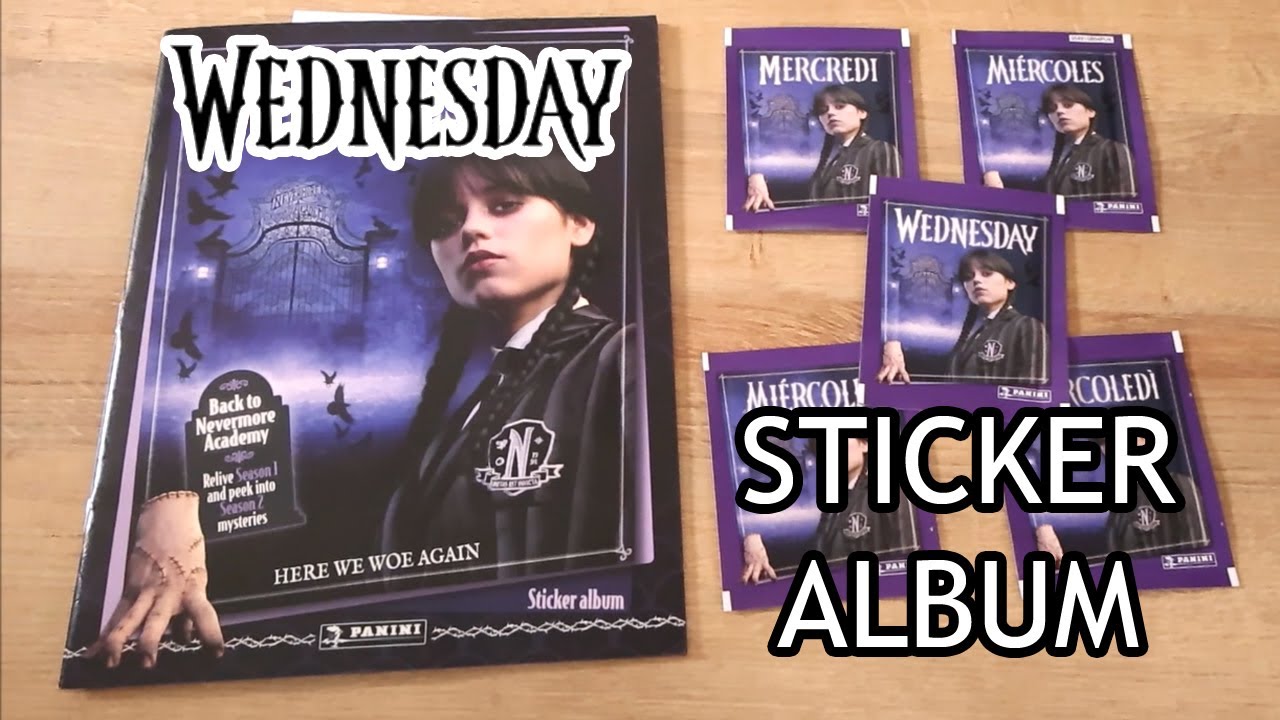 Wednesday Sticker Album Starter Pack, 5 Sticker Packets & Poster - Opening