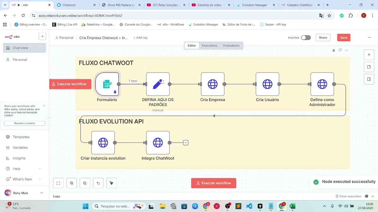 Crie Empresas no Chatwoot + Instância na Evolution API Automaticamente com n8n (Fluxo Grátis) 2025