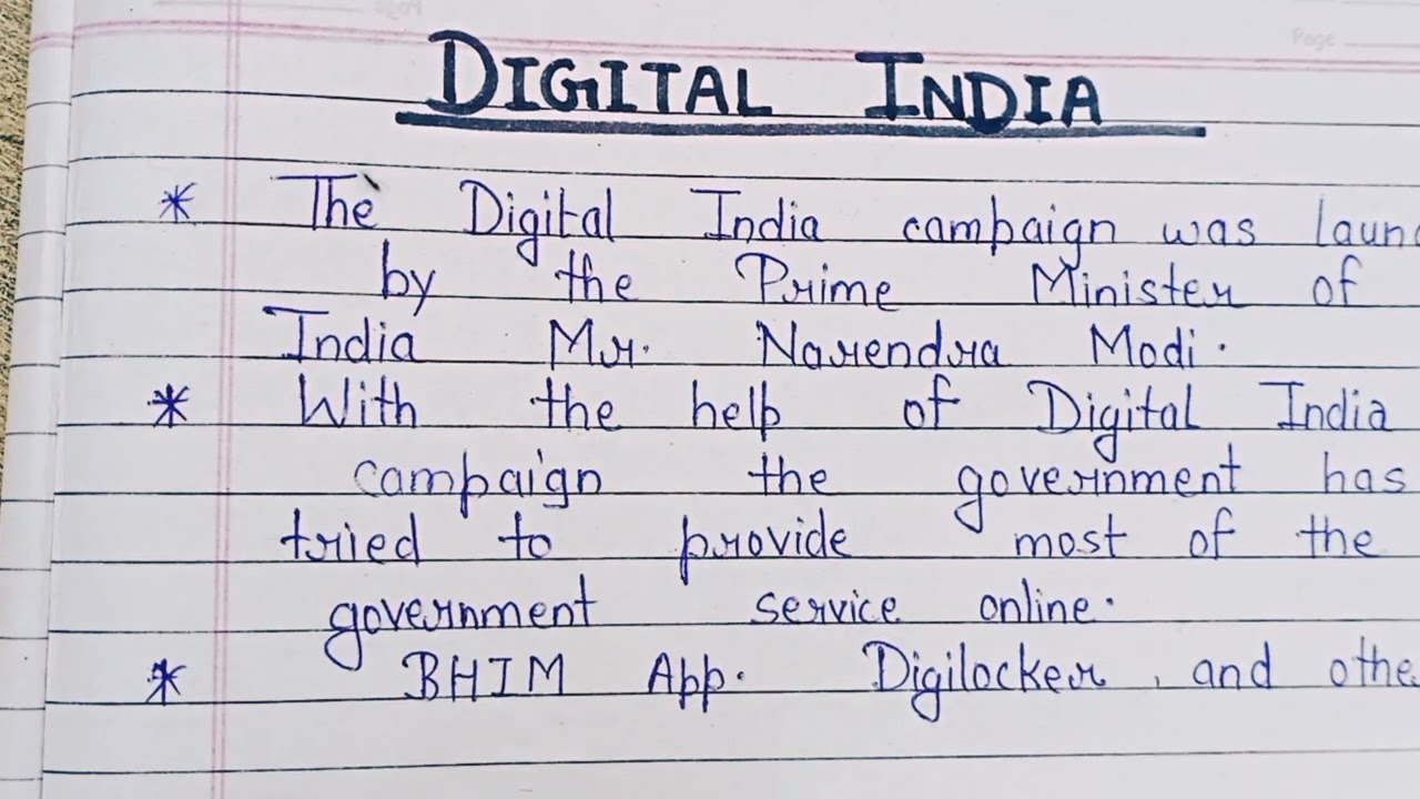 Shorts Notes On Digital India in English|| Top 10 Lines On digital India