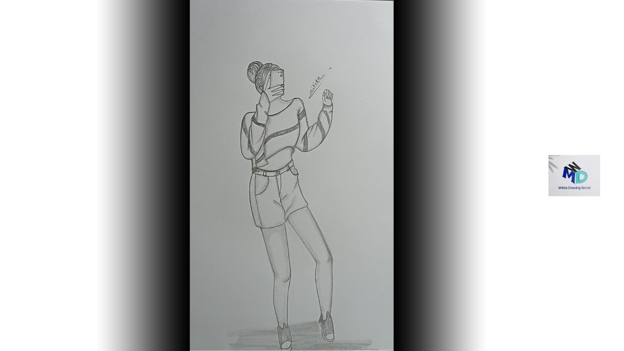 How To Draw A Girl Take Selfie||Drawing A Girl Step By Step