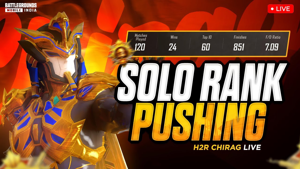 LIVE SOLO CONQUEROR PUSH🔥RANK 1 SOLO CONQUEROR🔥 90 FPS | BGMI