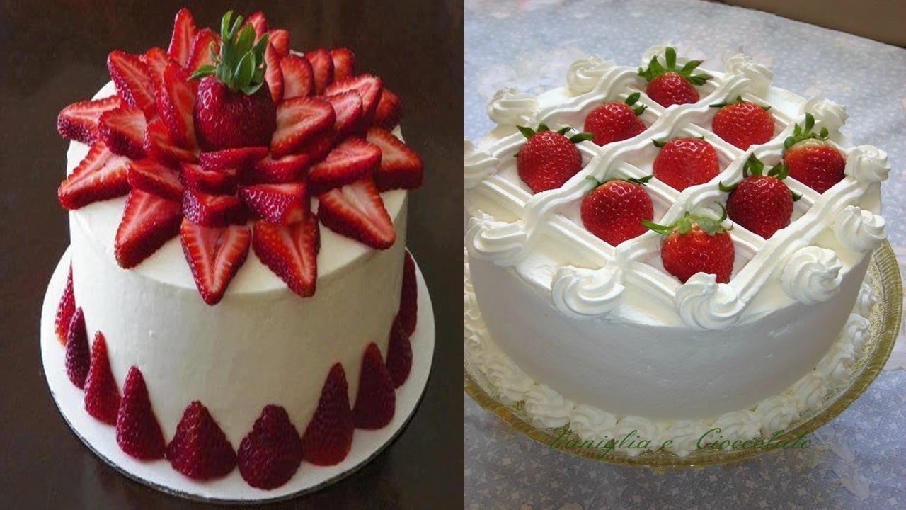 IDEIAS DE BOLOS DE MORANGO DECORADOS