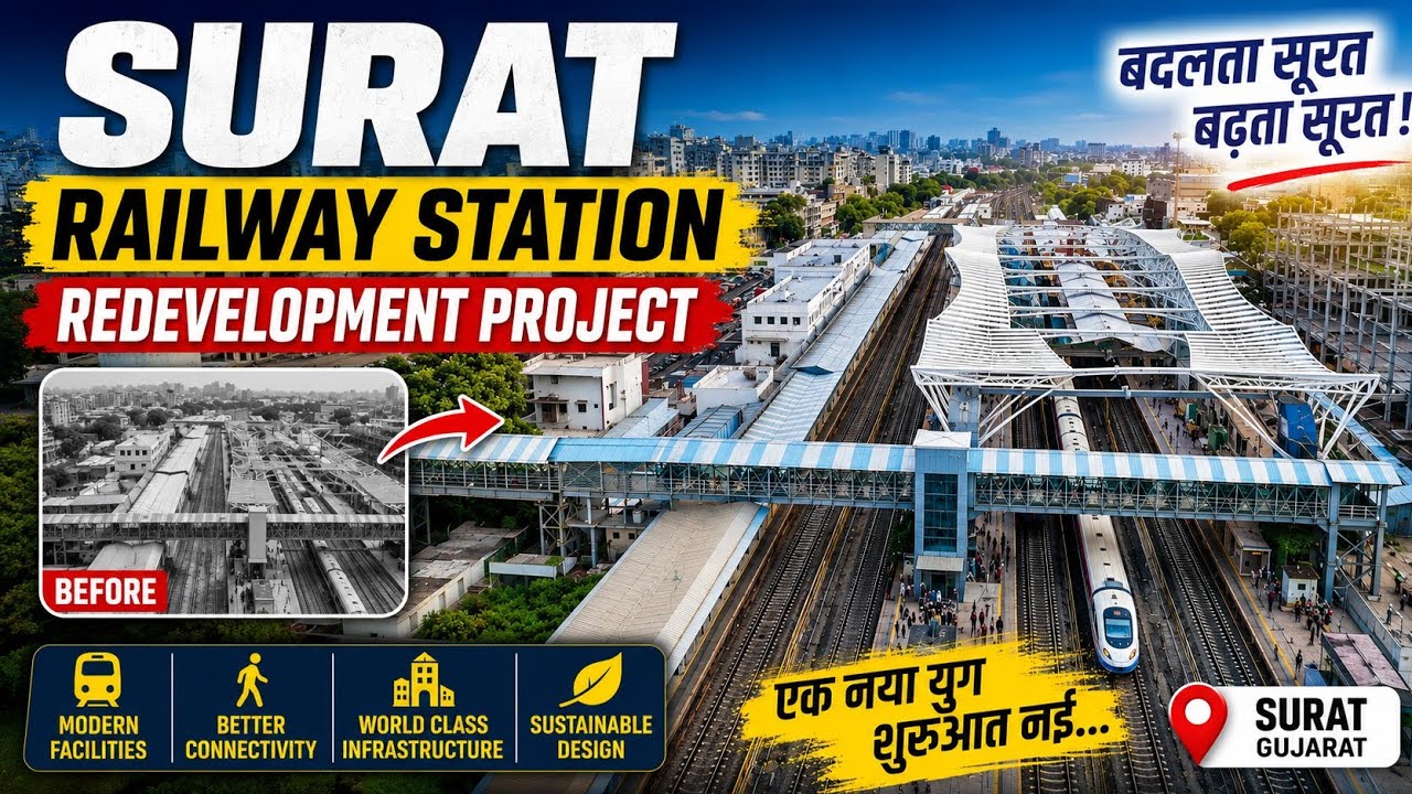 Surat Railway Station Redevelopment Project June 2026 update | Surat MMTH #4k 