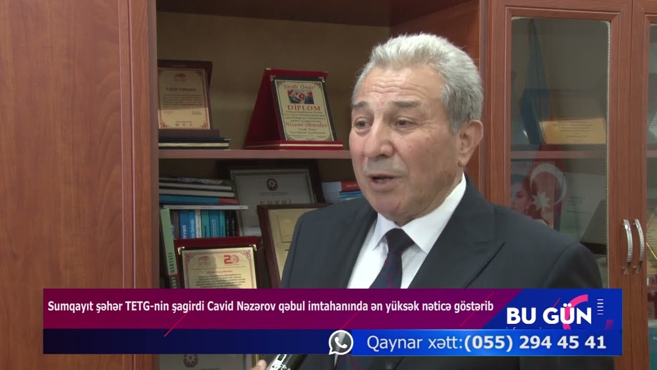 Sumqayıt şəhər TETG-nin şagirdi Cavid Nəzərov qəbul imtahanında ən yüksək nəticə göstərib
