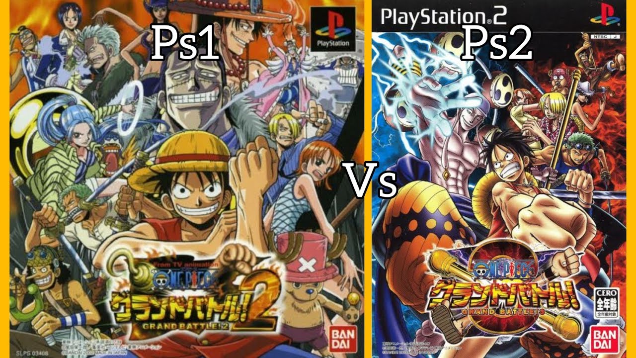 One Piece Grand Battle 2 (PS1) vs One Piece Grand Battle 3 (PS2) Comparison / Comparação Gameplay