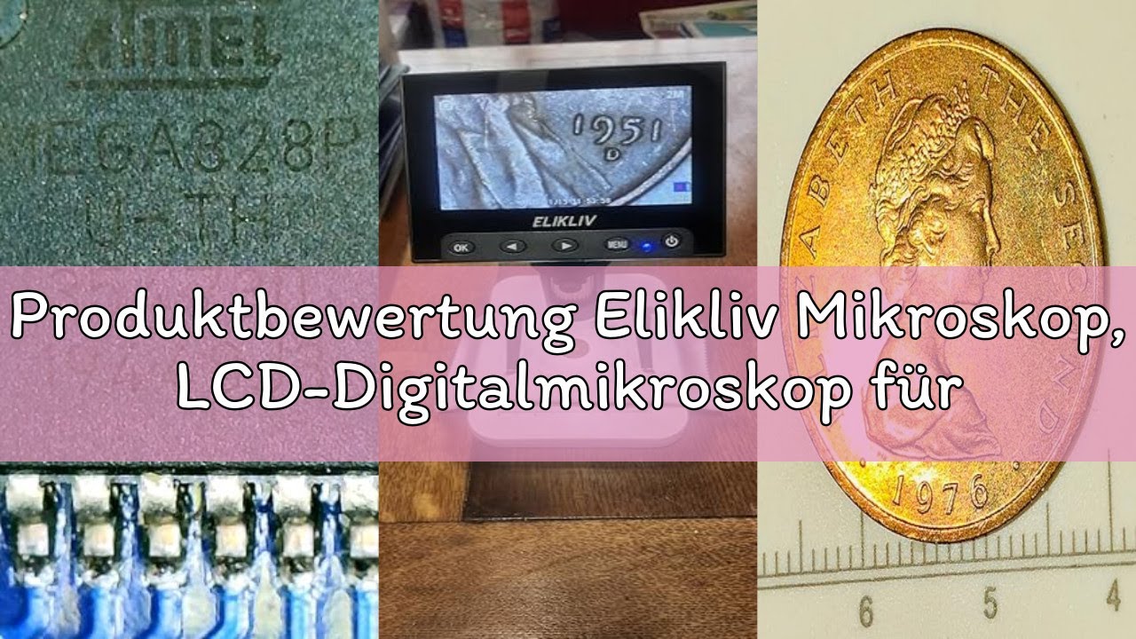 Produktbewertung Elikliv Mikroskop, LCD-Digitalmikroskop für Münzen 1000x, Münzlupe mit 8 einstellba
