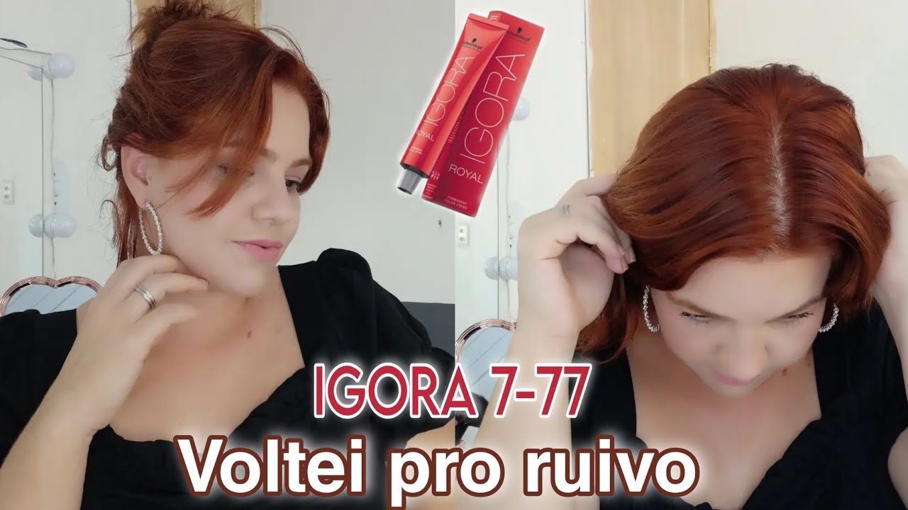 Testei a IGORA 7-77 + Pré pigmentação ruivo com IGORA 0-77 mix cobre .