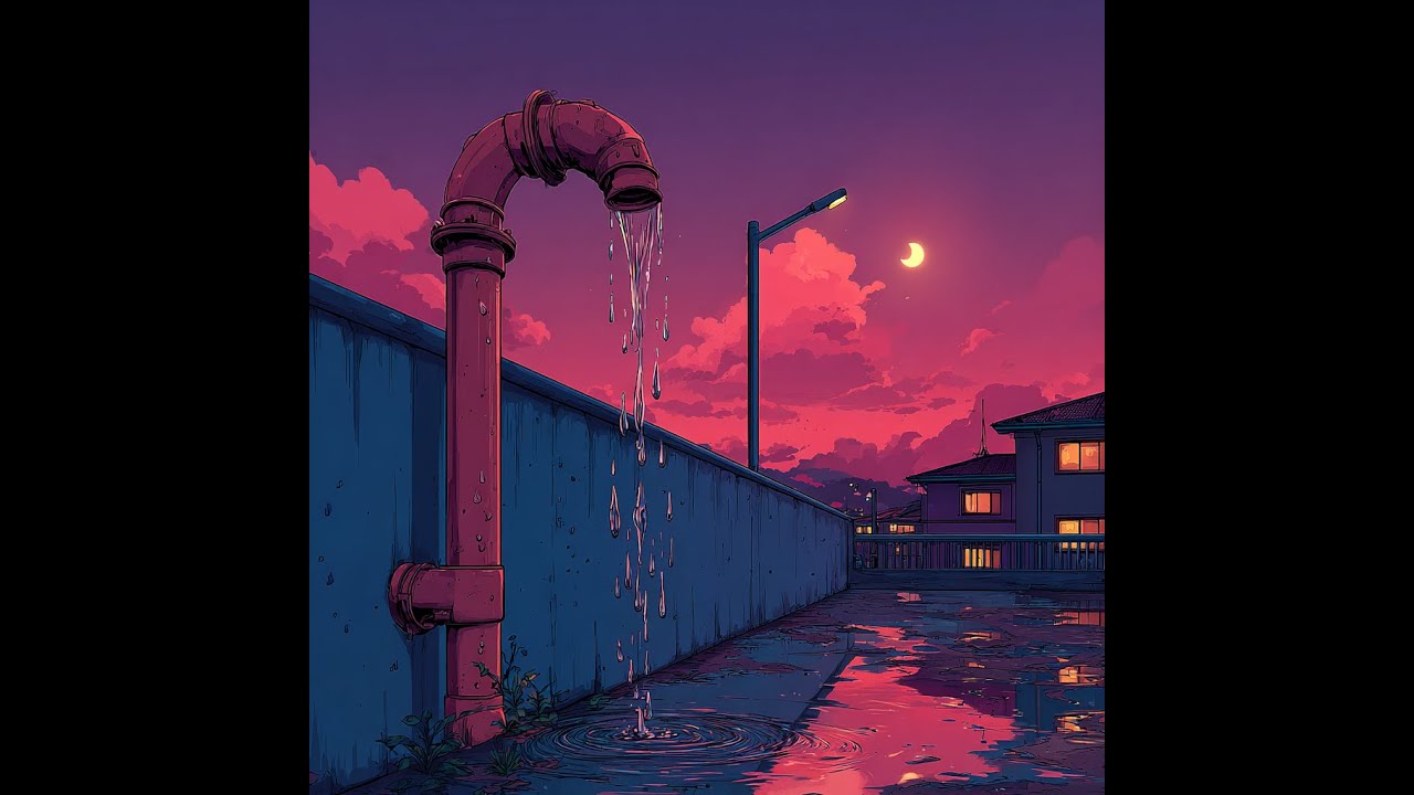 Gentle Rain from a Drainpipe | 10 Hours | Ambient Background Sound