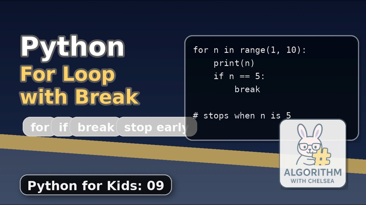 Python For Loop with Break  (Python for Kids 09)
