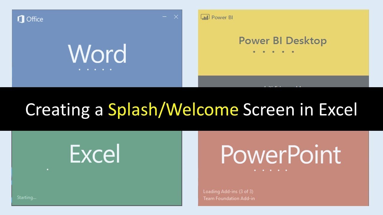 Creating a Splash or Welcome Screen in Excel - Simple Coding
