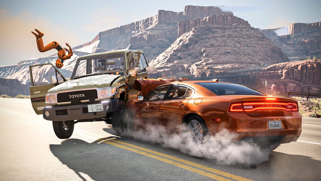 Реалистичные автомобильные аварии на перекрёстках - BeamNG.Drive