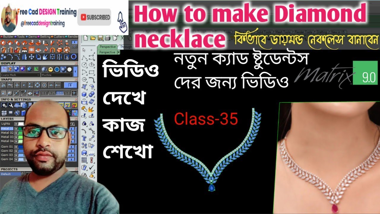 Diamond Necklace Making Tutorial: Step-by-Step Guide #freecaddesigntraining