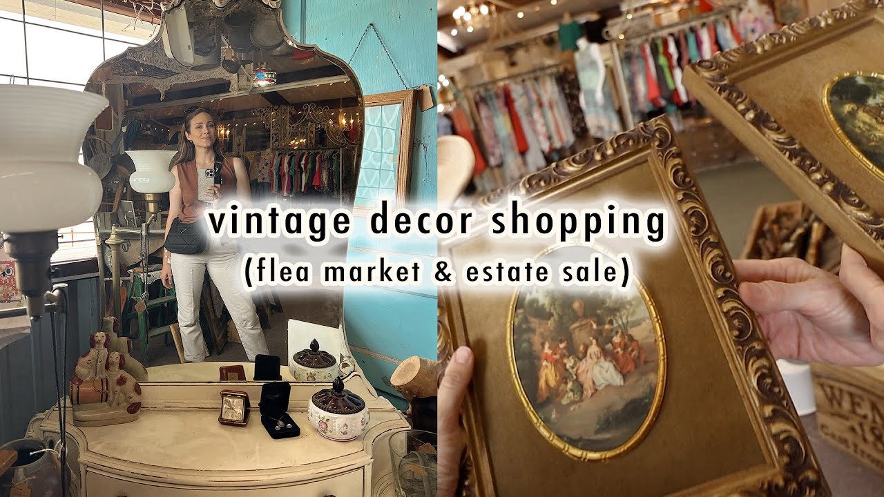 vintage decor shopping + HAUL (estate sale & flea market finds) | XO, MaCenna Vlogs