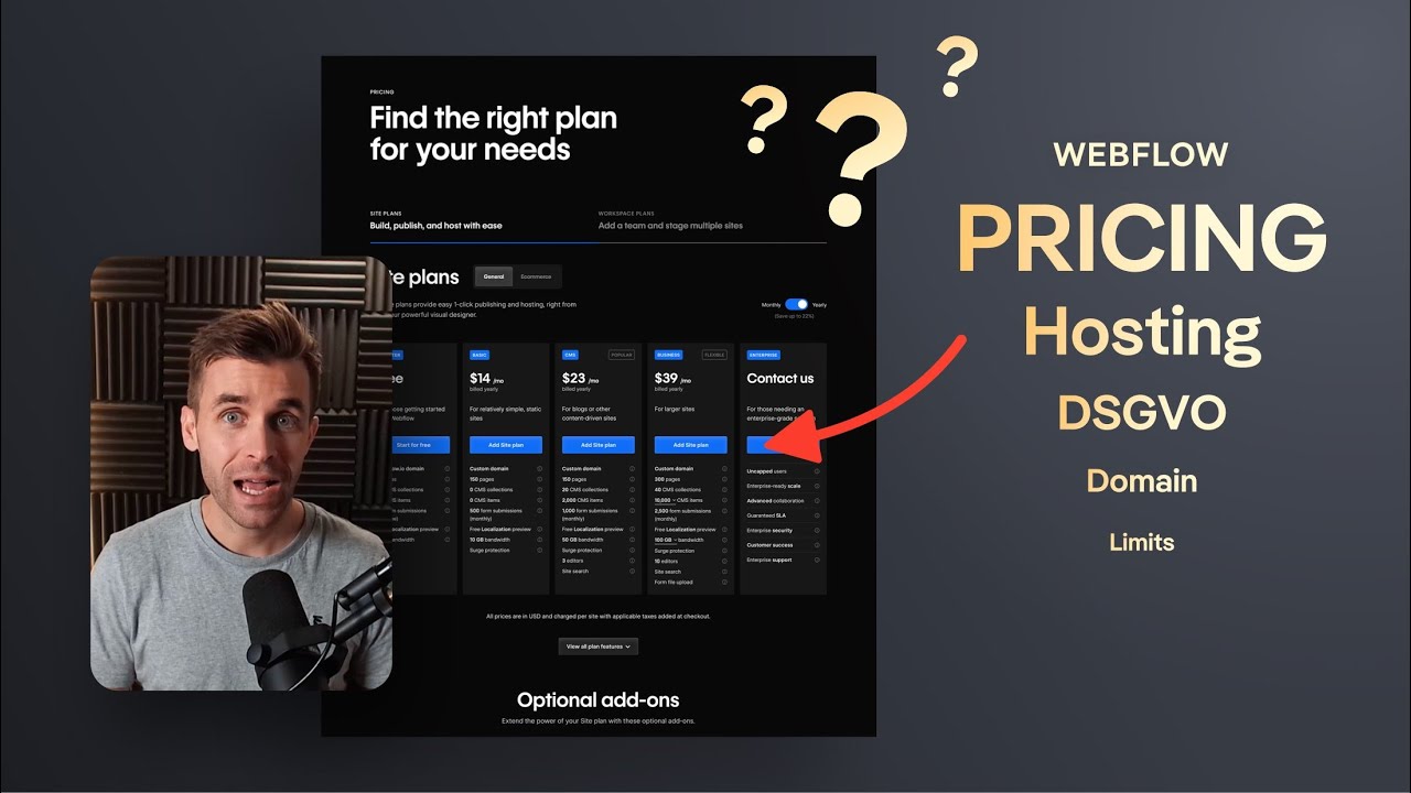 9 Antworten zu Webflow Pricing, Hosting, DSGVO und Limitierungen