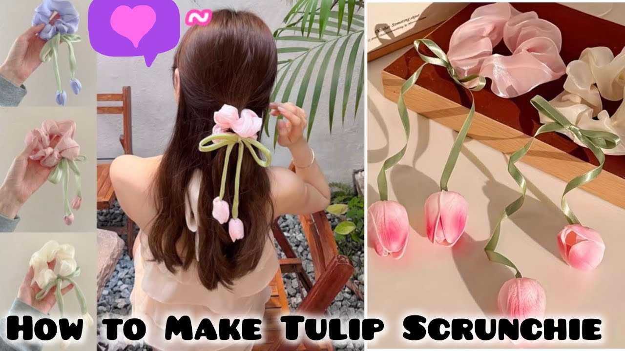 Make your own Tulip Scrunchie With Easy Steps// How to make a Tulip Scrunchie at home 🎀 #scrunchies
