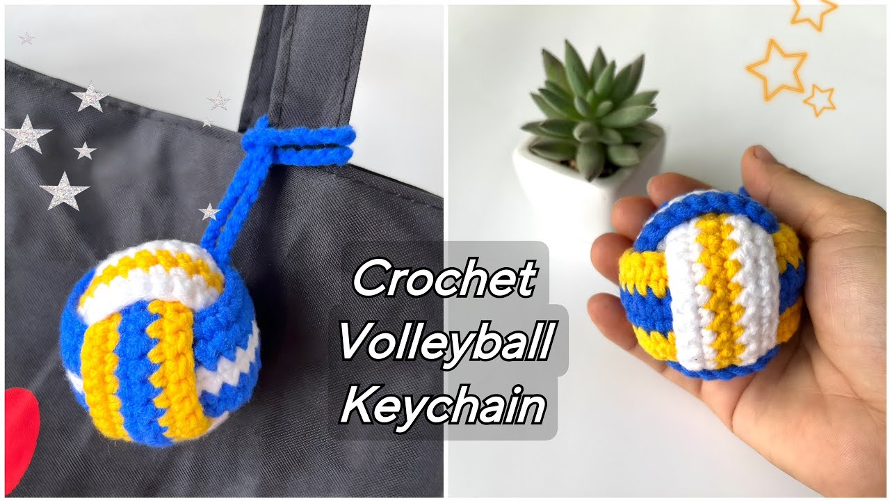 #146 Crochet Volleyball Keychain🏐| Móc Trái Bóng Chuyền Gắn Móc Khóa Bằng Len | Dương Liễu Hadnmade