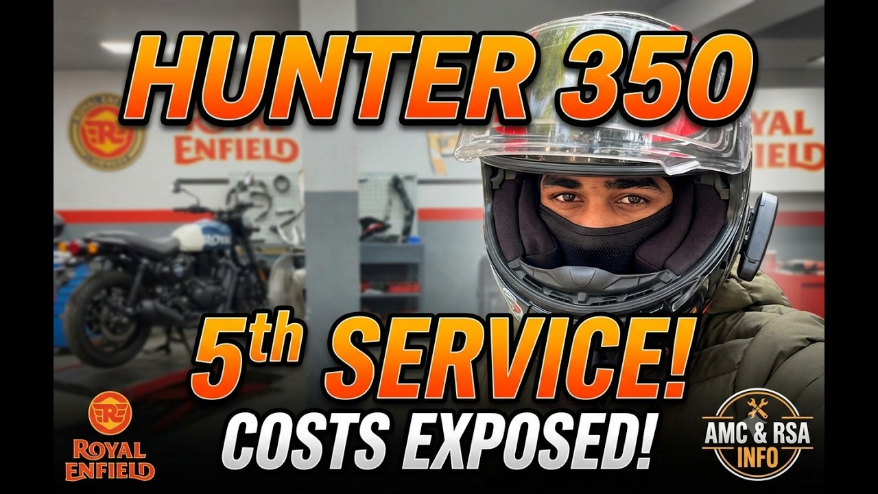 ROYAL ENFIELD HUNTER 350 5TH SERVICE COST || AMC AND RSA COST || A DETAILED SERVICE OF HUNTER 350 