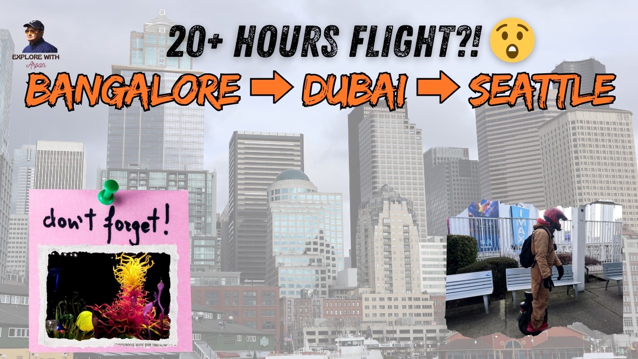 14 Hours Emirates Flight Dubai to Seattle 😴 | Jet Lag & First Impressions | USA Vlog