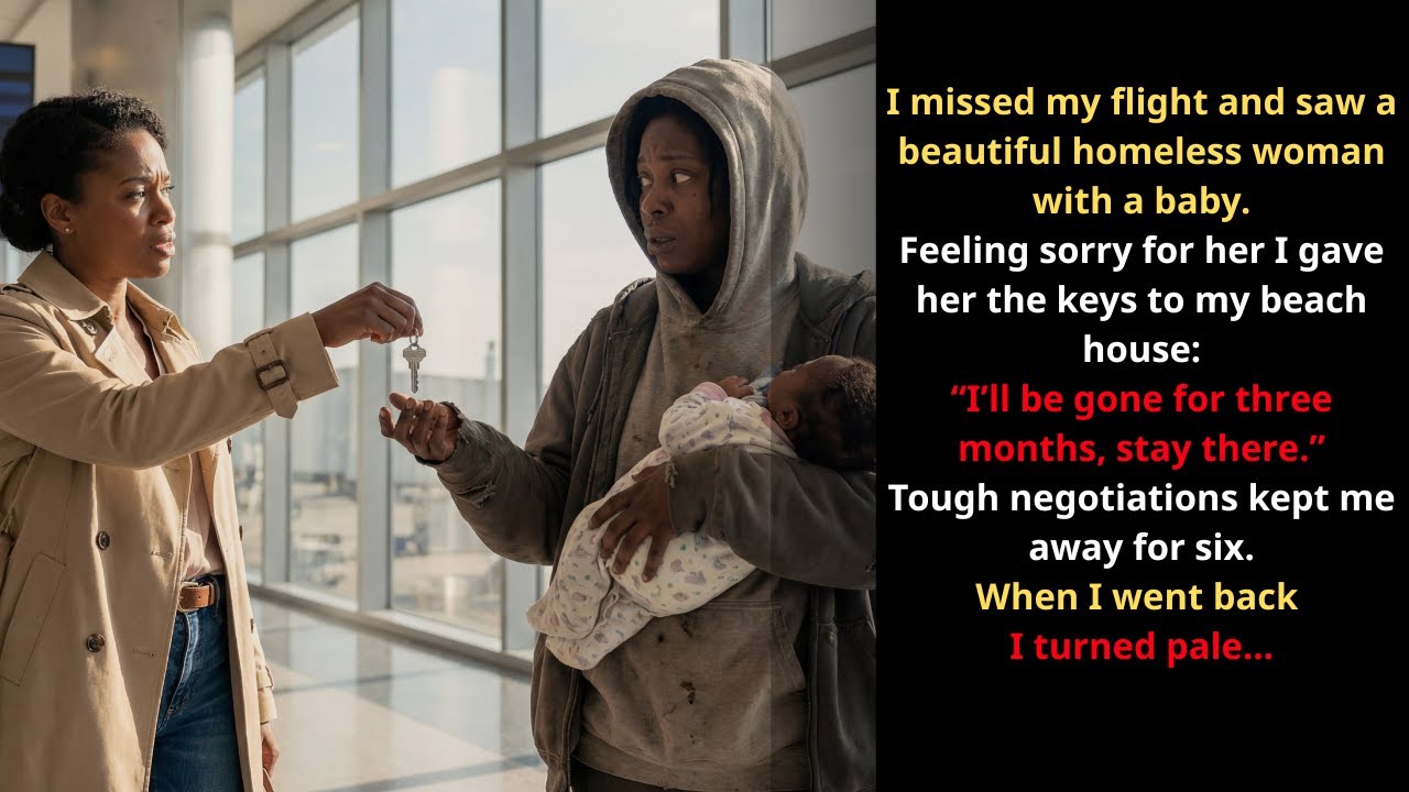 I Missed My Flight And Met A Homeless Mom With A Baby — I Gave Her My Key, But…