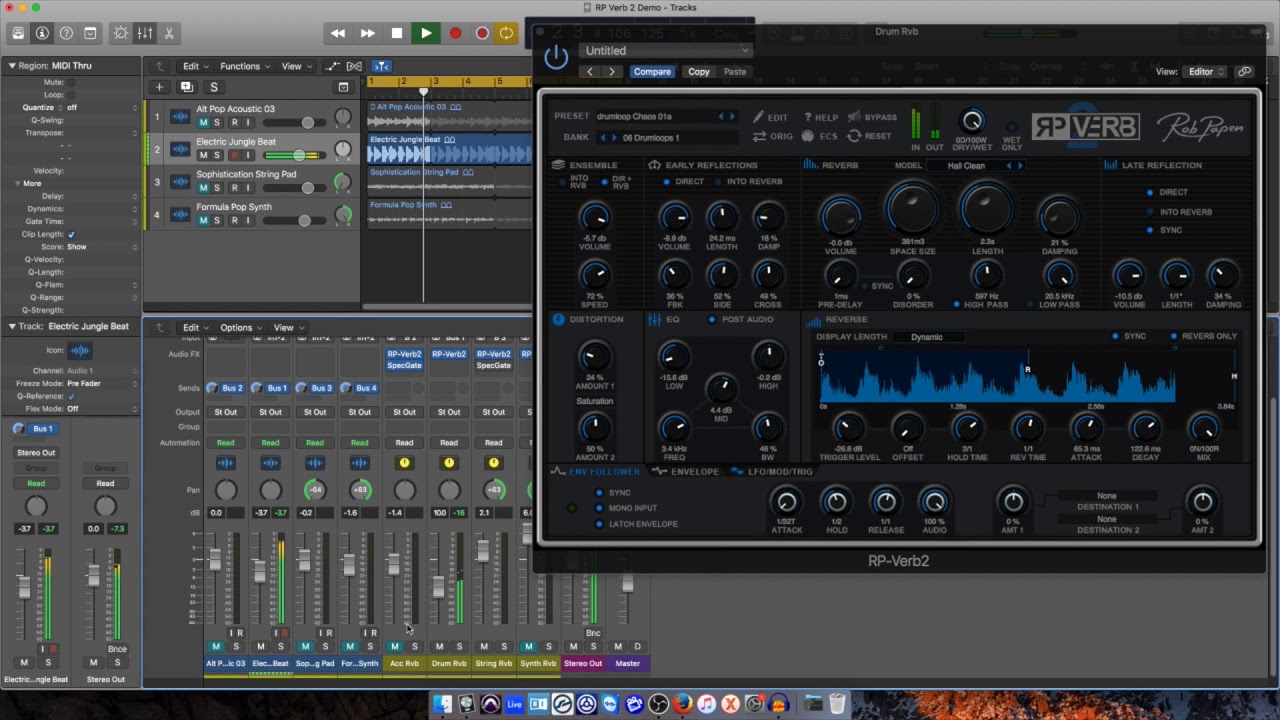 Rob Papen RP Verb 2 reverb effects plugin - Reverse Mode