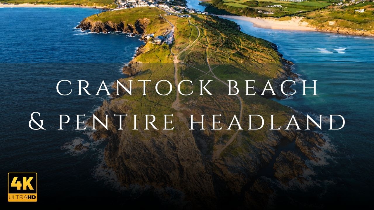 CRANTOCK BEACH & PENTIRE HEADLAND,  CORNWALL - SUNSET - JULY 2022 - [4K] - DRONE WITH A VIEW
