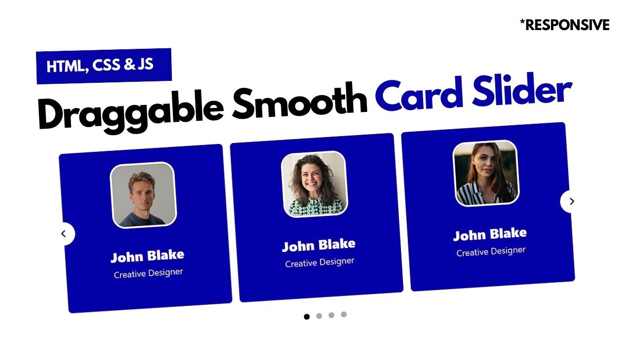 How to Make Card Slider in HTML CSS & JS | Responsive Draggable Slider JS | fD