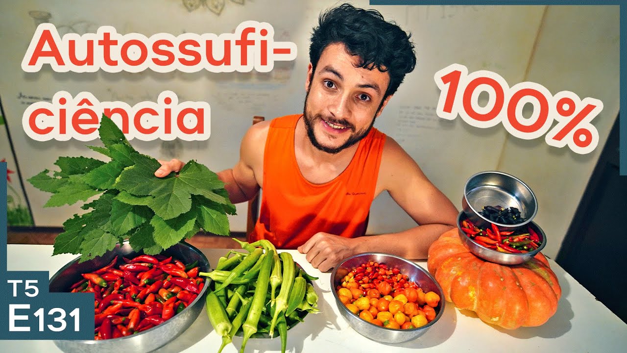 Fiz a feira no sítio para o jantar, panela de barro e fogão a lenha